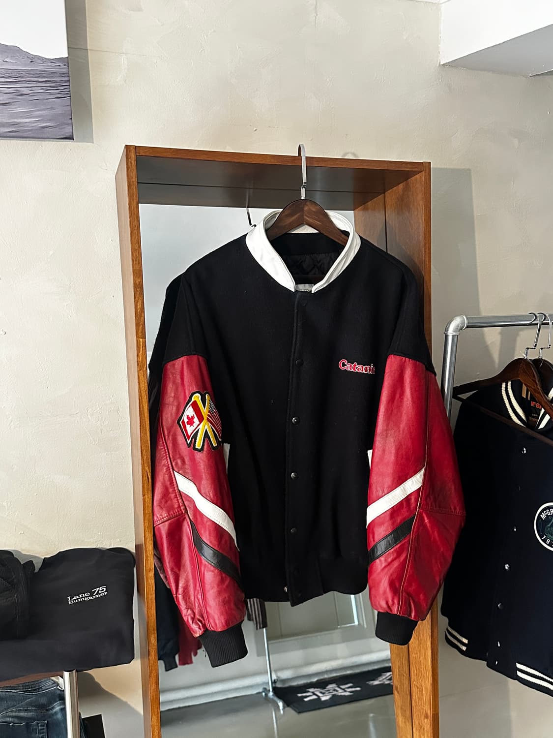 카타니아 레더 빈티지 바시티 자켓 상품이미지1