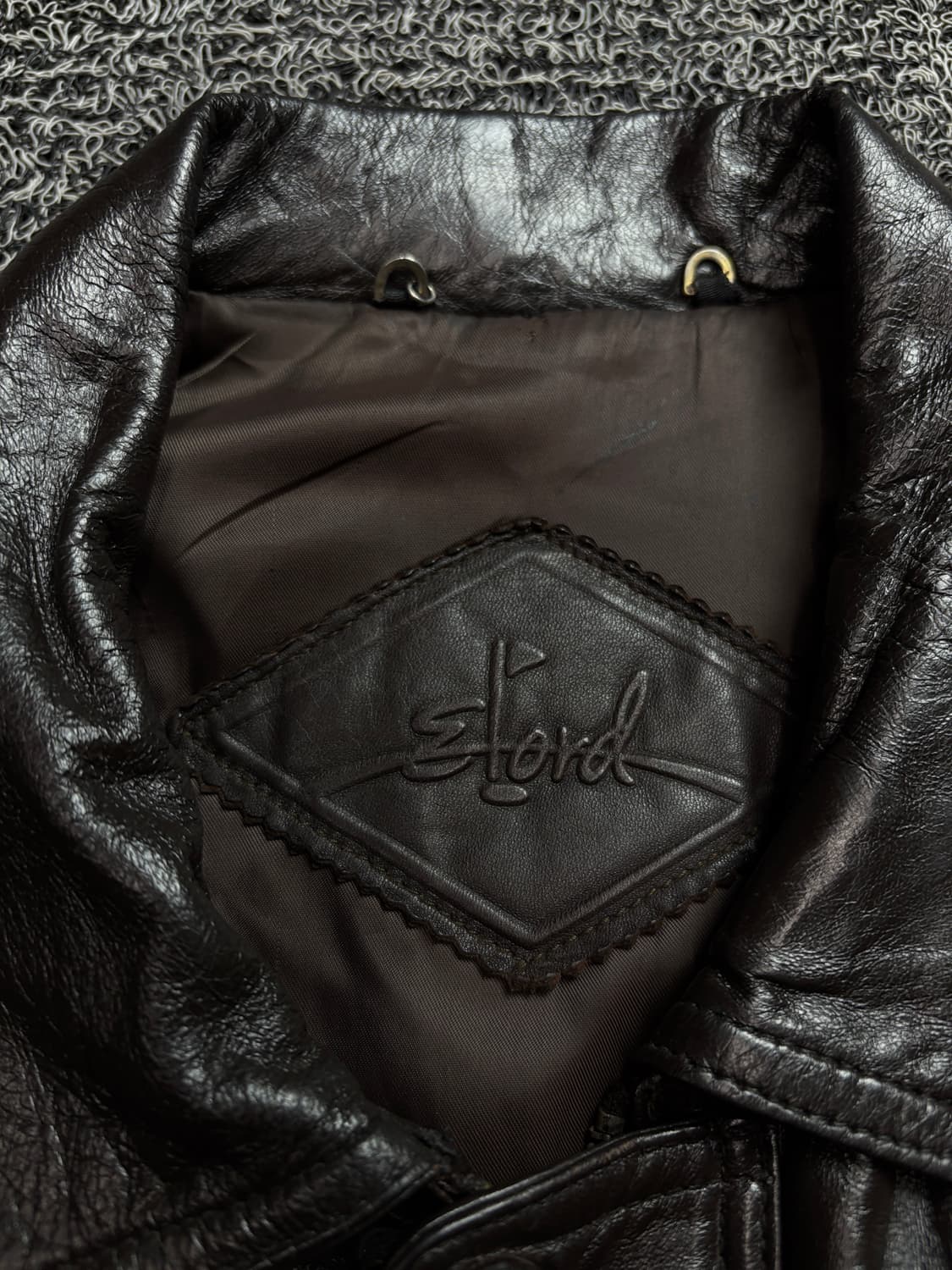 90s 빈티지 아카이브 램스킨 레더 봄버 자켓 브라운 1843 상품이미지3