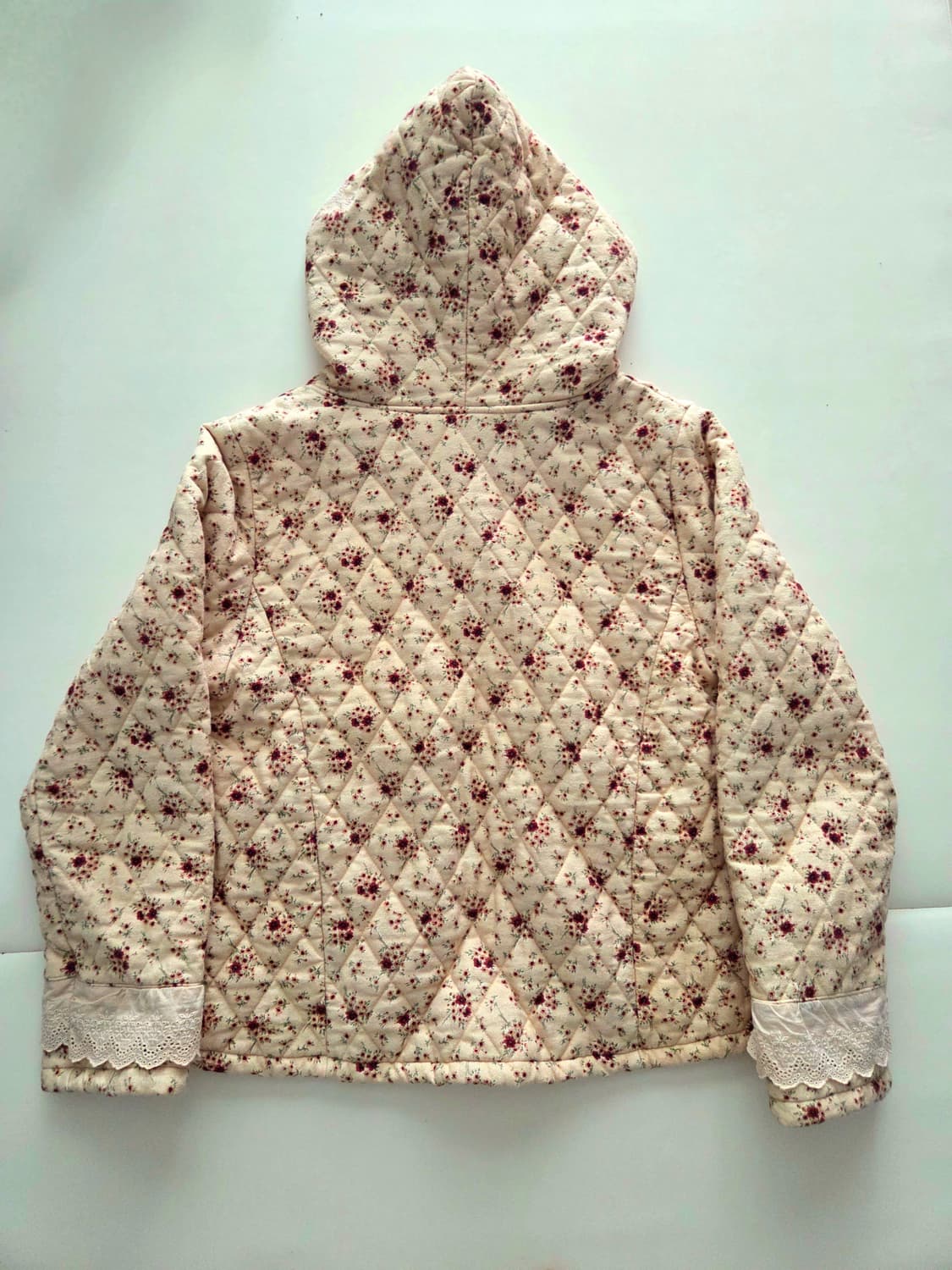 잔꽃 누빔 레이스 후드 아우터 상품이미지5