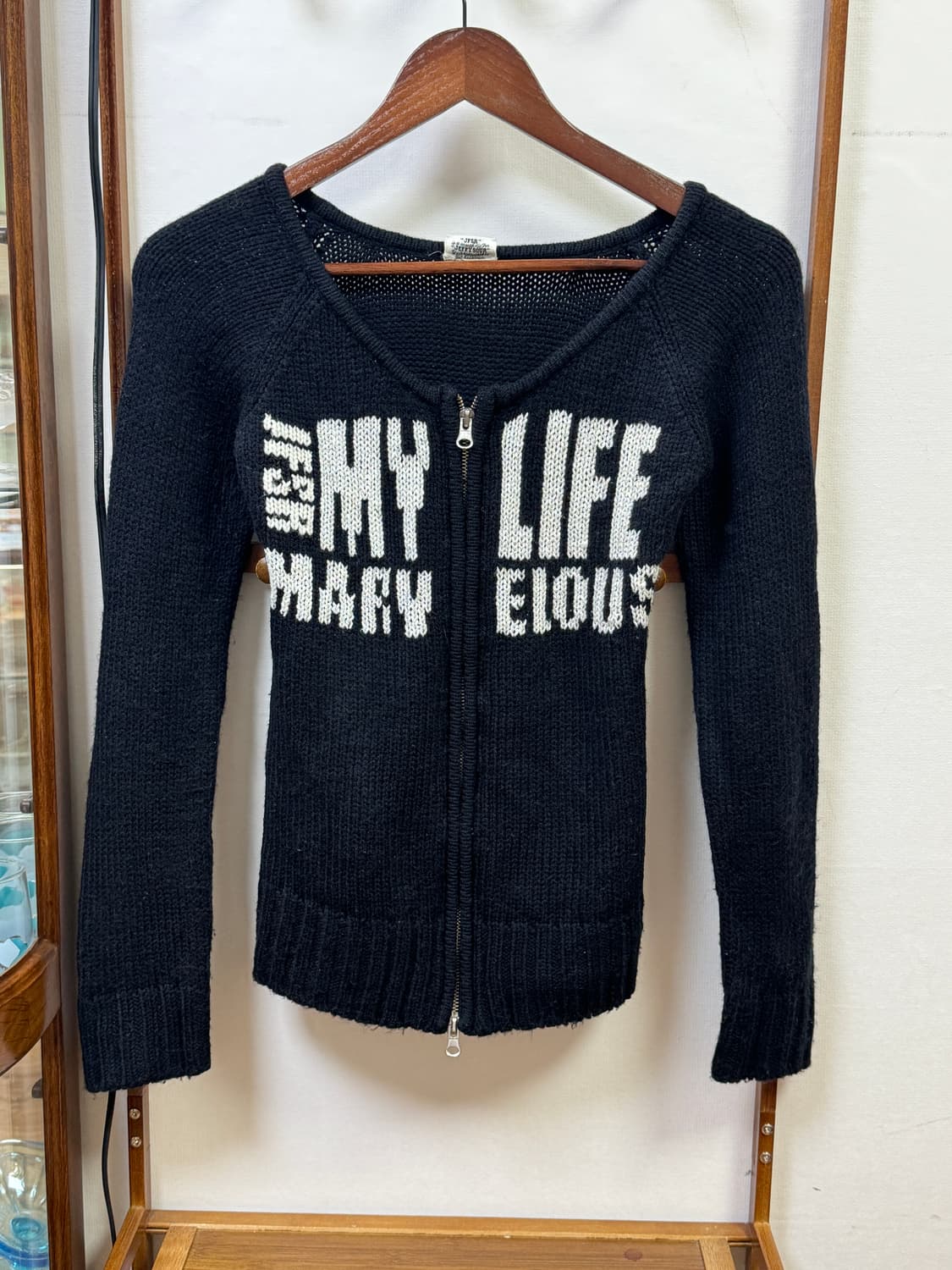 블랙 니트 집업 상품이미지1