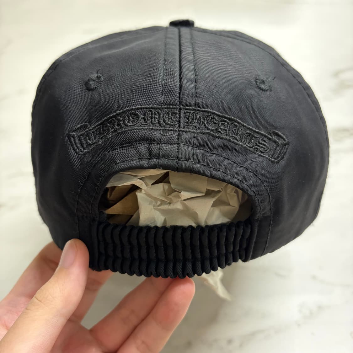 레어) 90s 올드 크롬하츠 나일론 대거 자수 캡 모자 블랙 OS 상품이미지4