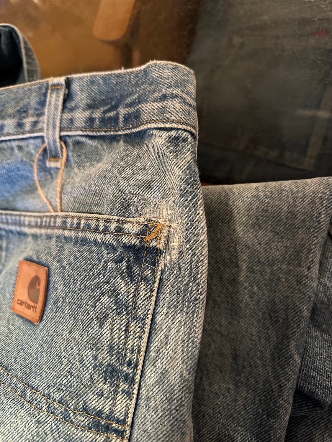 칼하트 데님 싱글니 워크 팬츠 상품이미지6