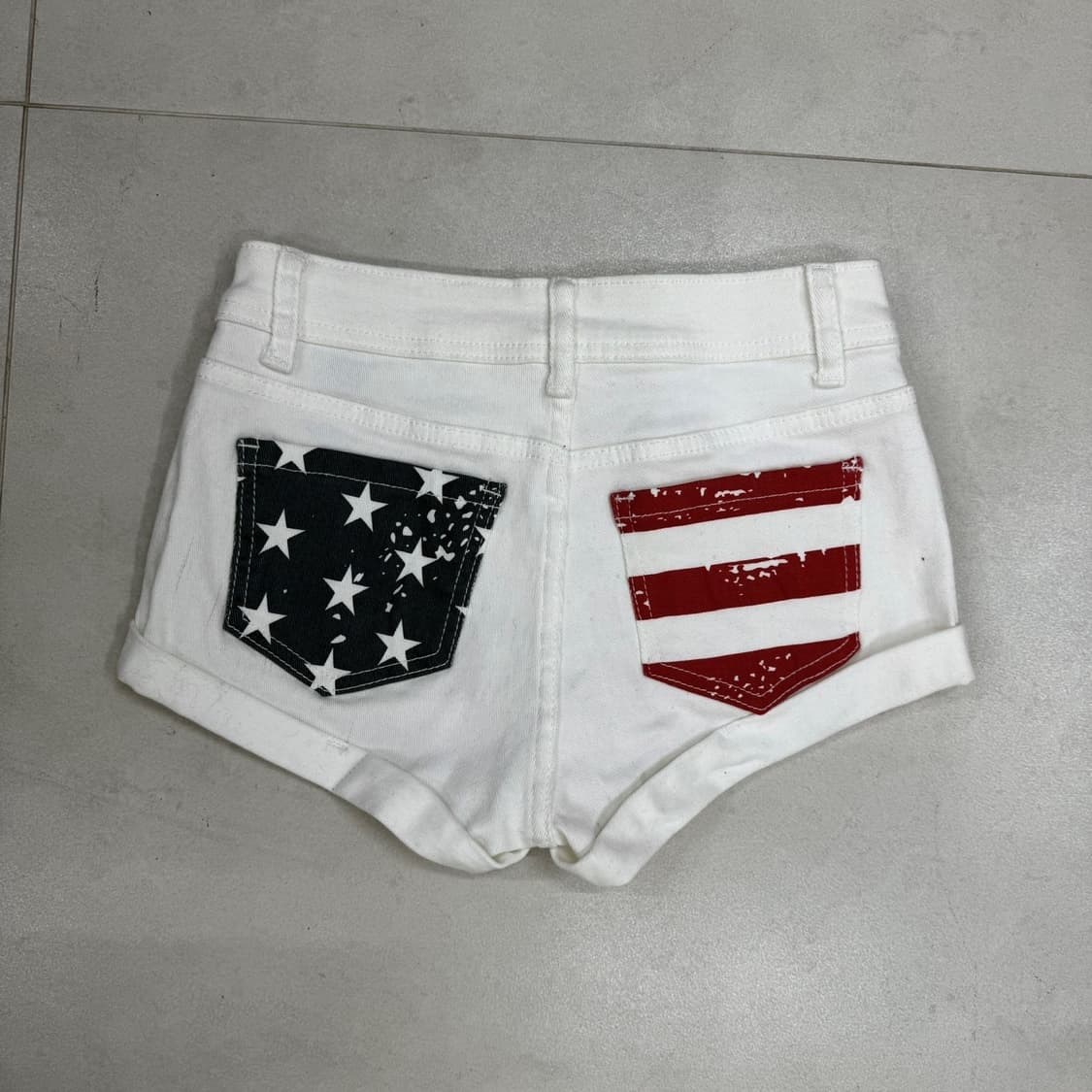 U.S.A star flag white pants 상품이미지4