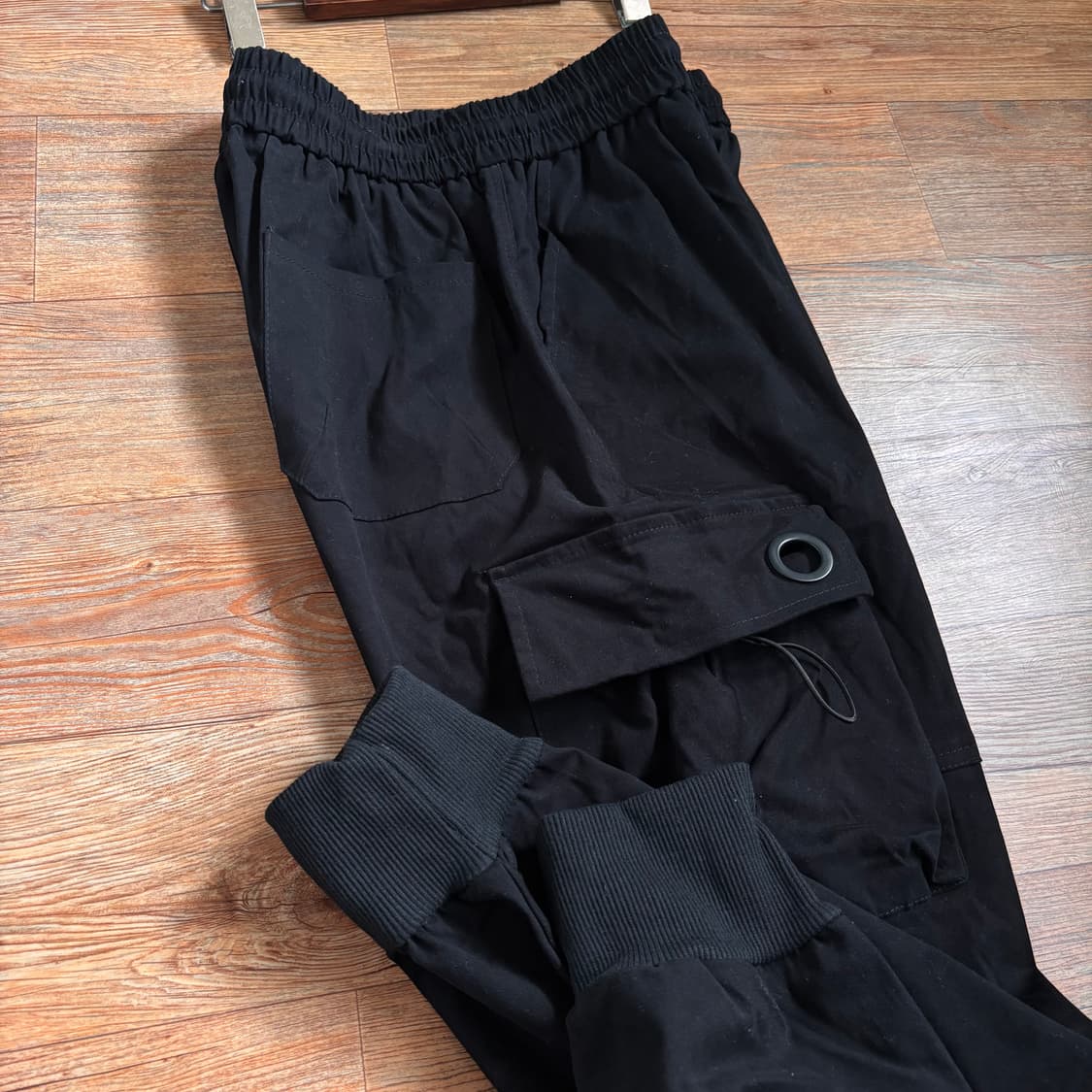 새제품급 블랙 조거 팬츠 34 카고 트레이닝 스판 밴드 상품이미지8