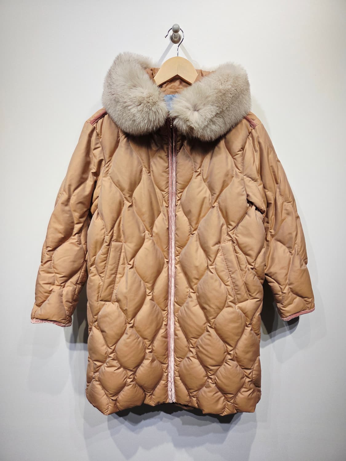 LBL 폭스퍼 퀄팅 구스다운 롱 패딩_S 상품이미지2