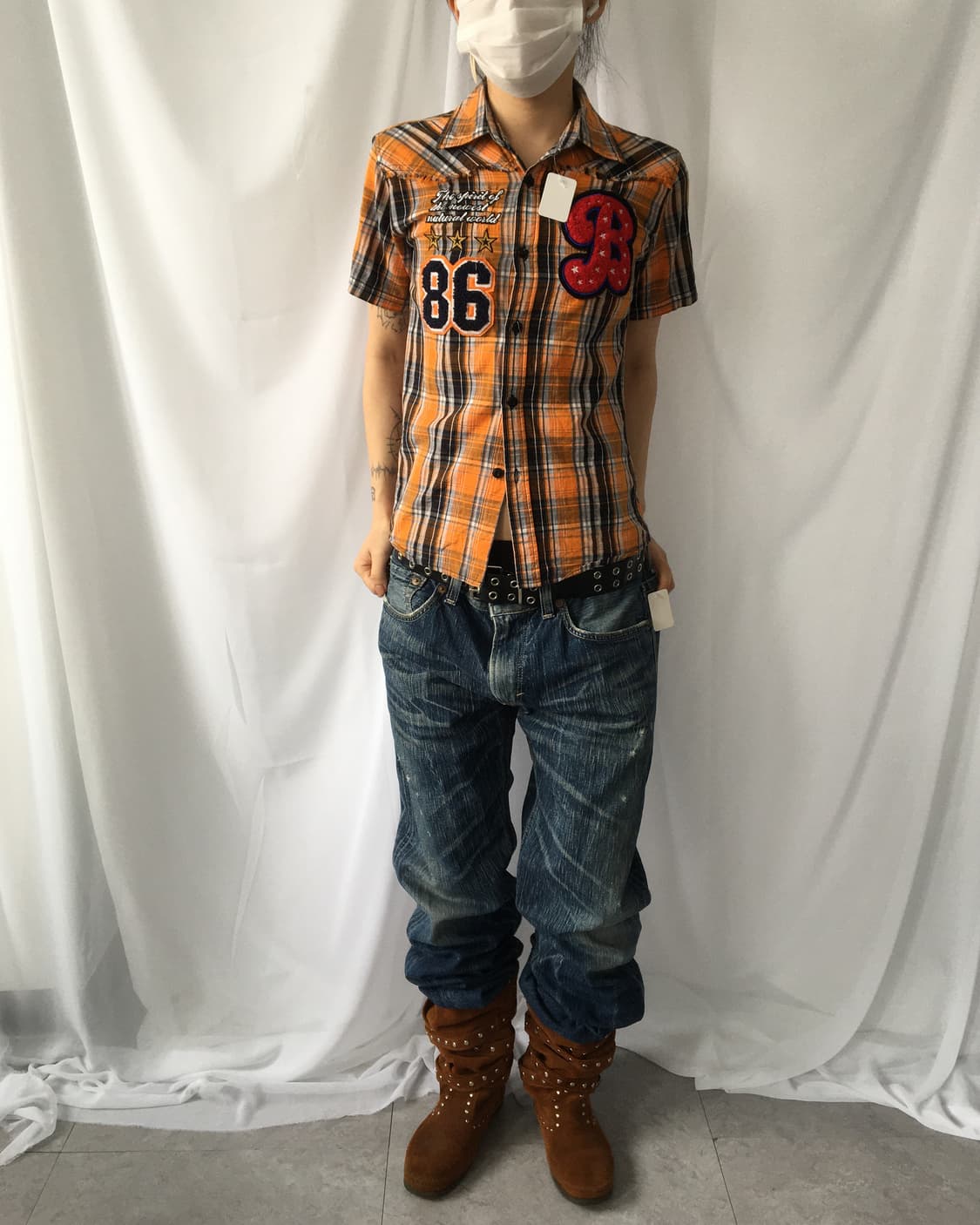 Patch point check pattern shirt 상품이미지6