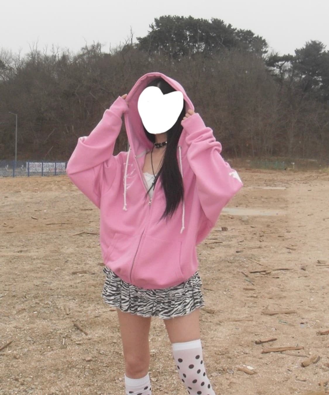 (새제품) Y13 PINK TAPE GRAPHIC HOOD ZIP UP 상품이미지2