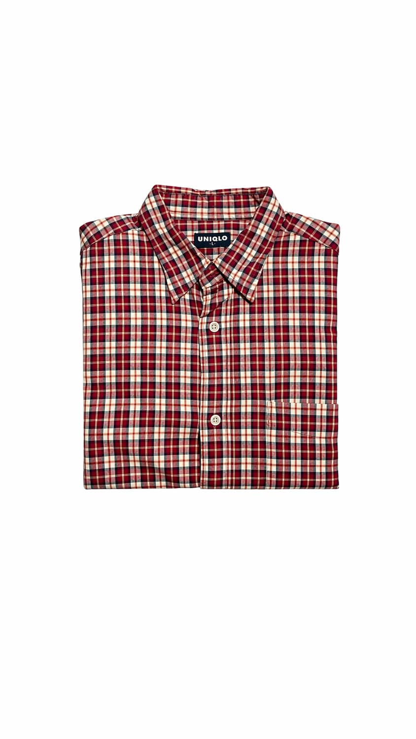 JPN 일본빈티지 Y2K 모리걸 올드 유니클로 UNIQLO 체크 셔츠 L 상품이미지4