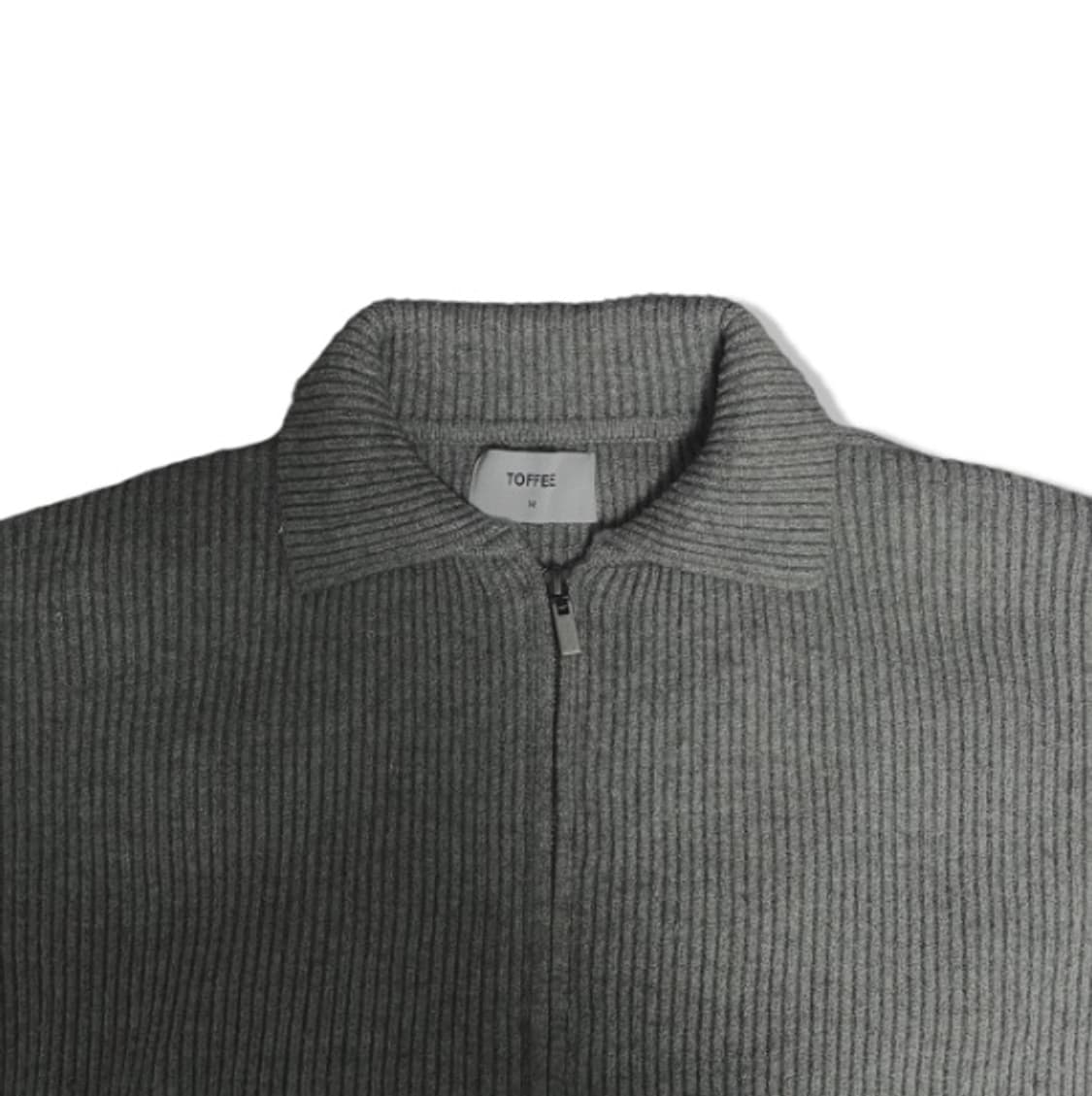 토피 투웨이 카라 집업 니트 그레이 M 100 상품이미지2