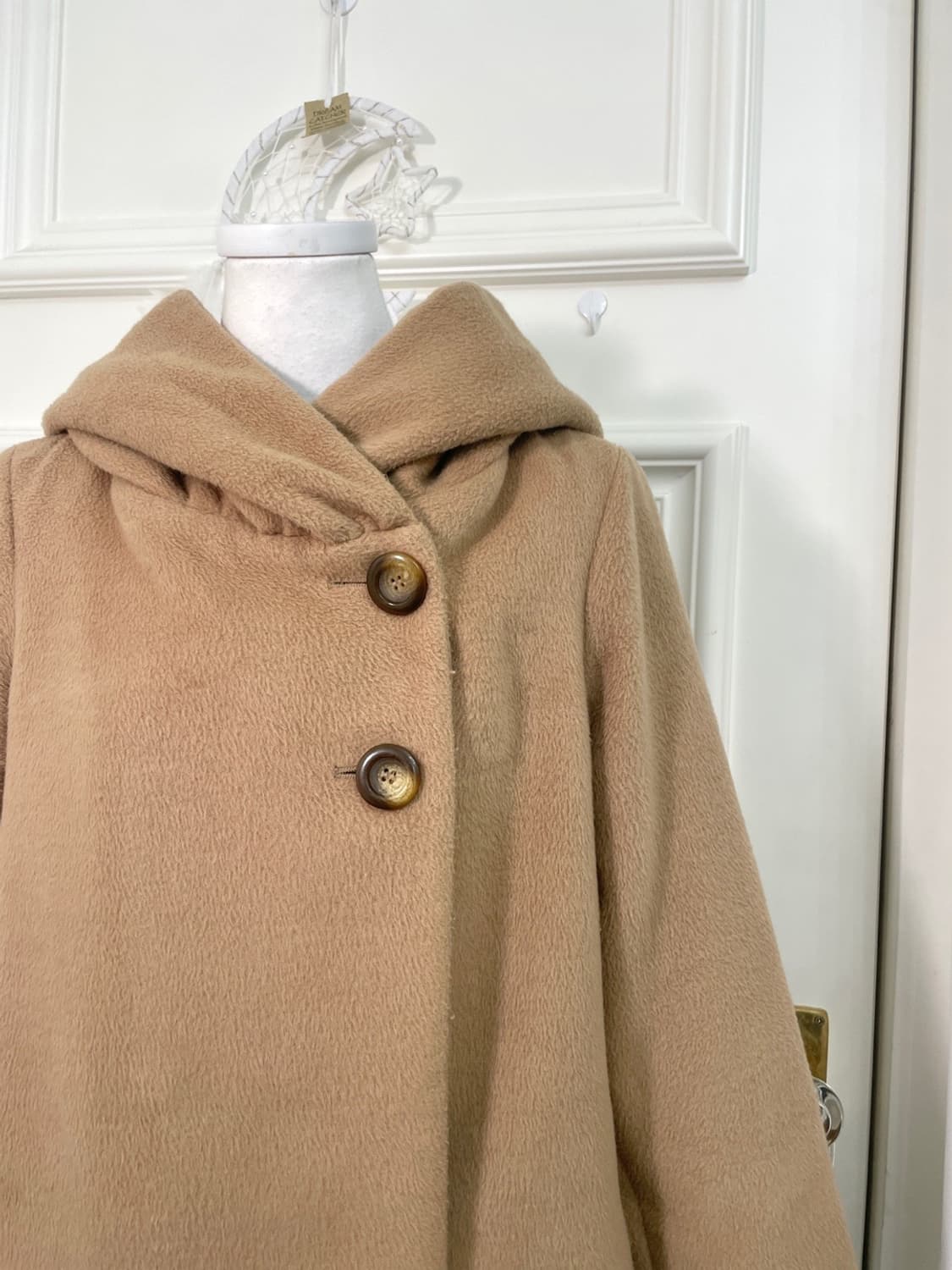 beige two-button hoodie basic coat 상품이미지6