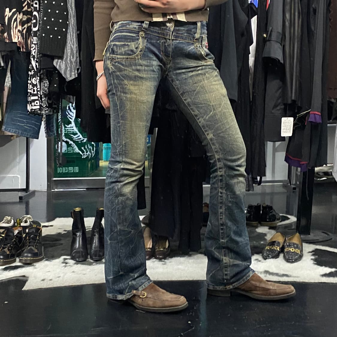 Japanese vtg 백포켓 날개 디테일 로우라이즈 부츠컷 상품이미지2