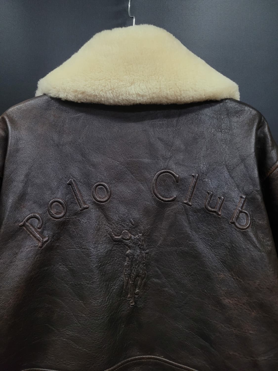 Vintage Polo Club Leather Bomber Jacket 상품이미지7