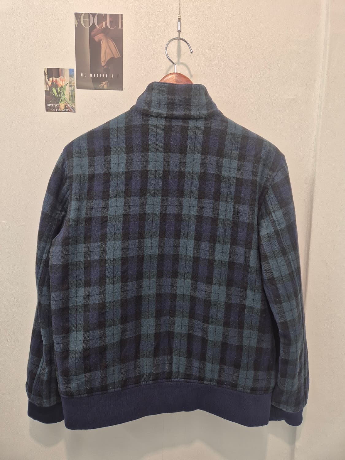 BEAMS 브랜드의 체크 패턴 블루종 M 
사이즈   상품이미지3