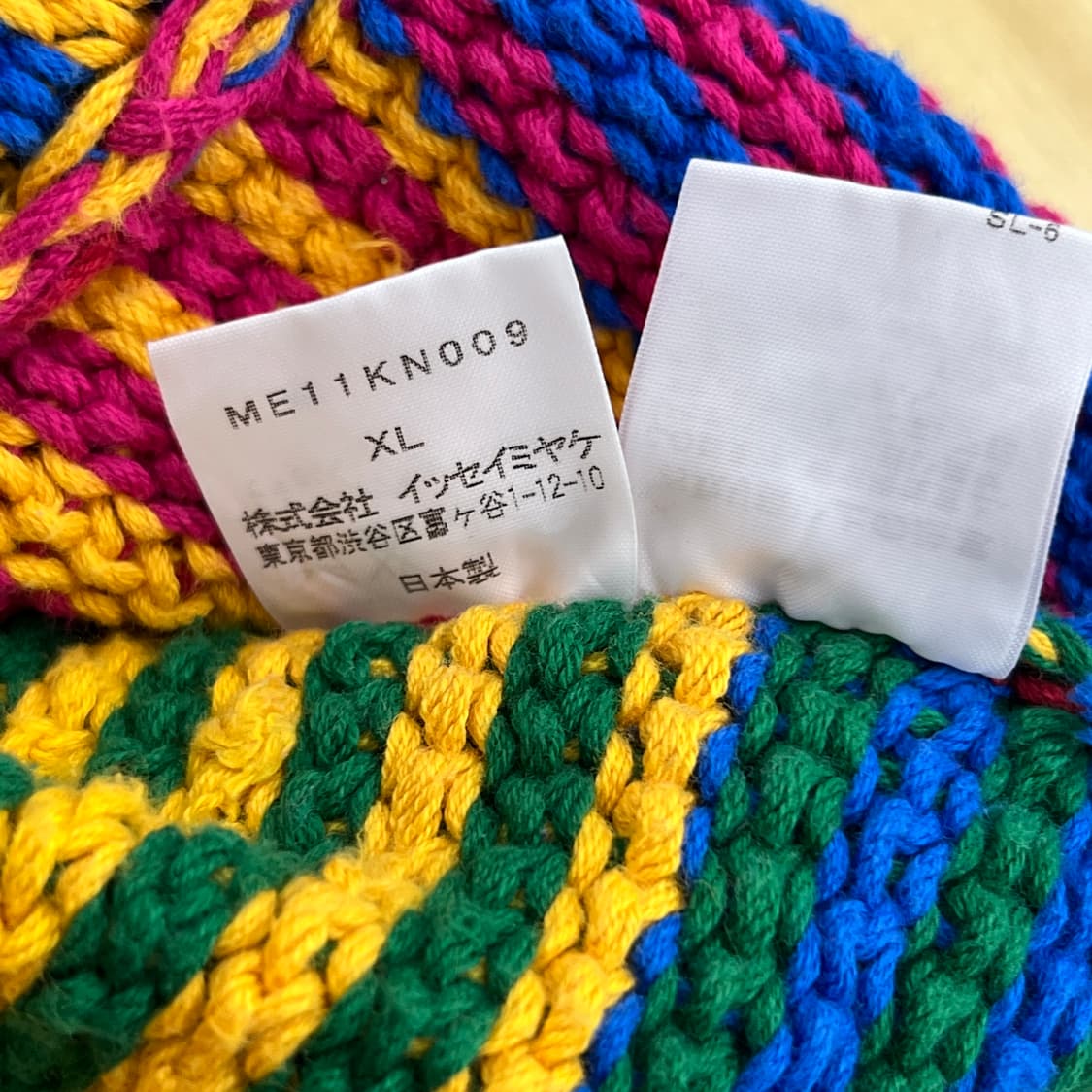 이세이미야케 맨즈 패치워크 체크 반팔 니트 XL 상품이미지9