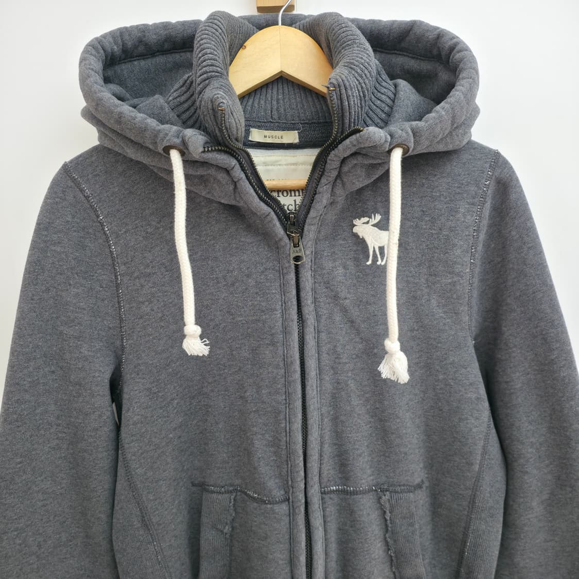 [M] 아베크롬비 그레이 더블 지퍼 후드집업 상품이미지2