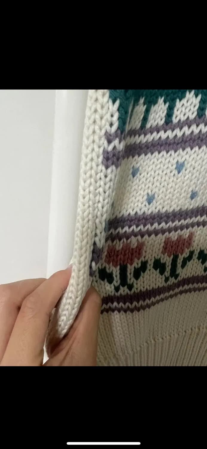 오리패턴 니트조끼 상품이미지3