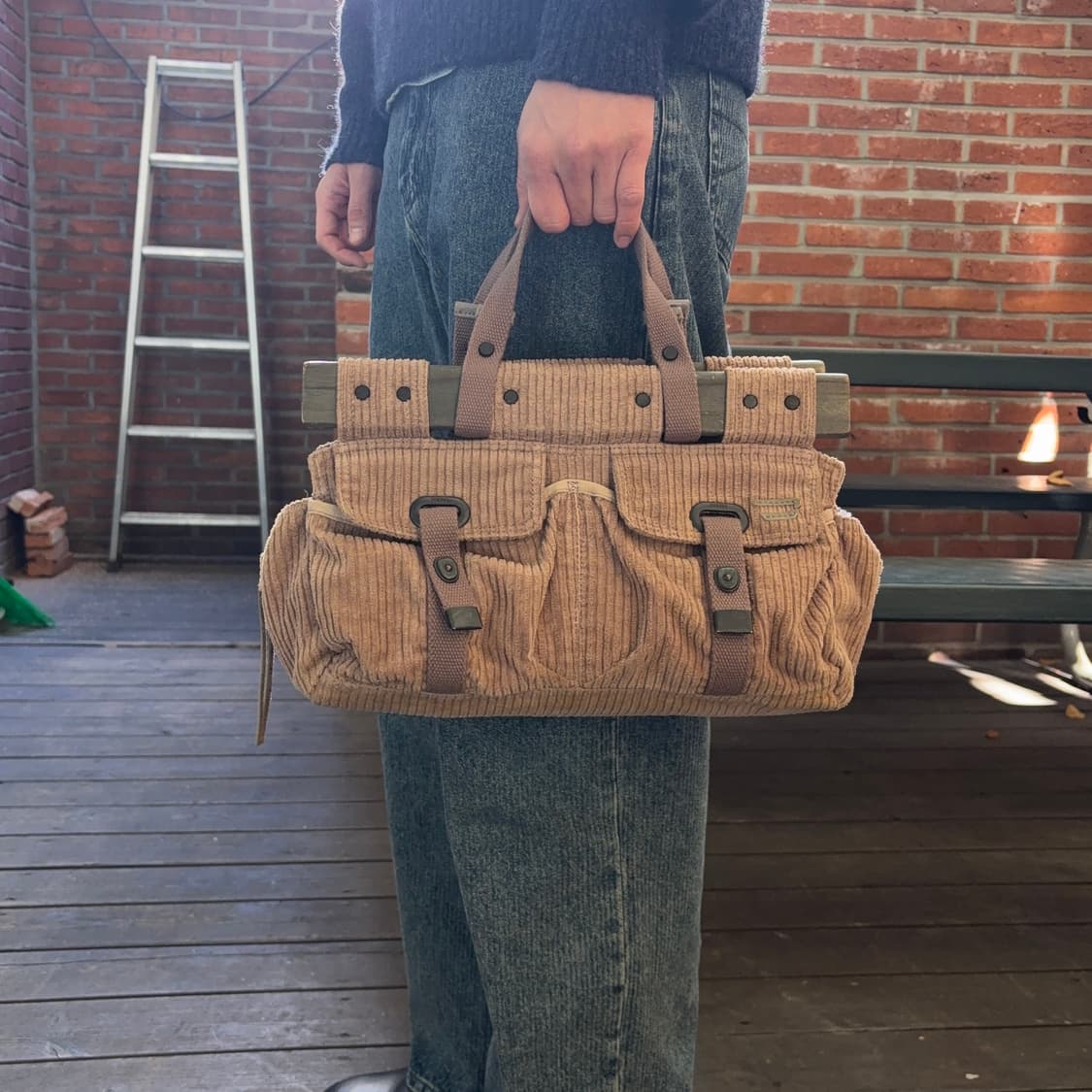 디젤 코듀로이 툴 토트백 상품이미지2