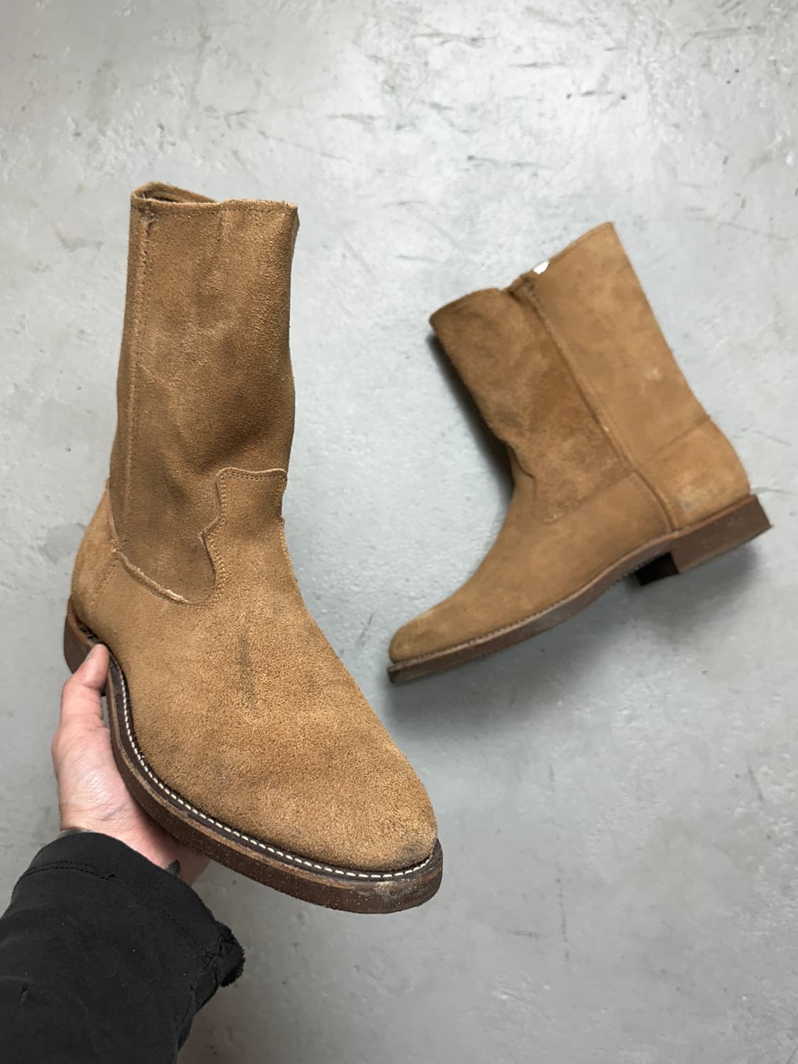 Justin 저스틴 러프아웃 스웨이드 웨스턴 부츠 페코스 부츠 상품이미지1