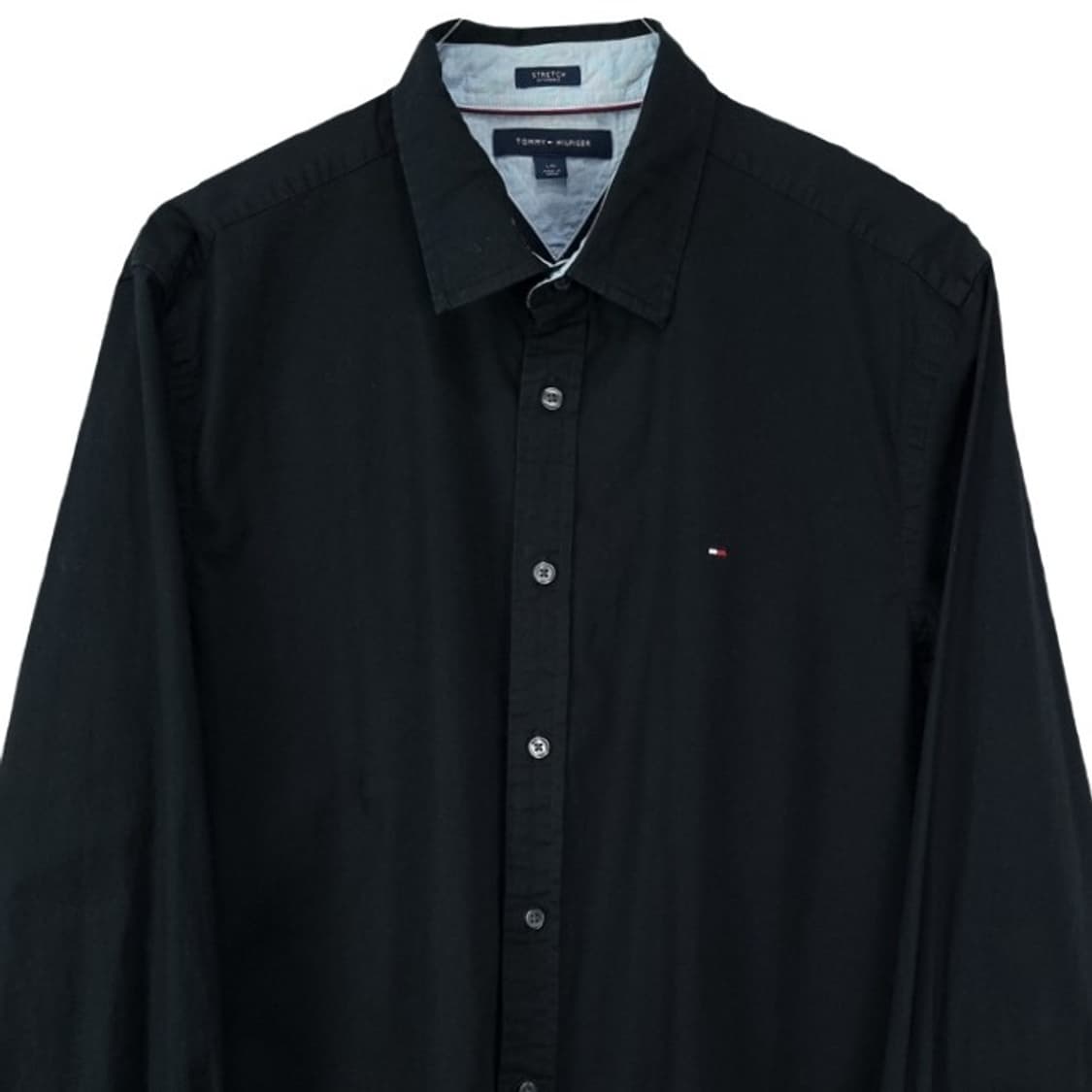 [타미힐피거] 로고 자수 셔츠 블랙 M19343 상품이미지4