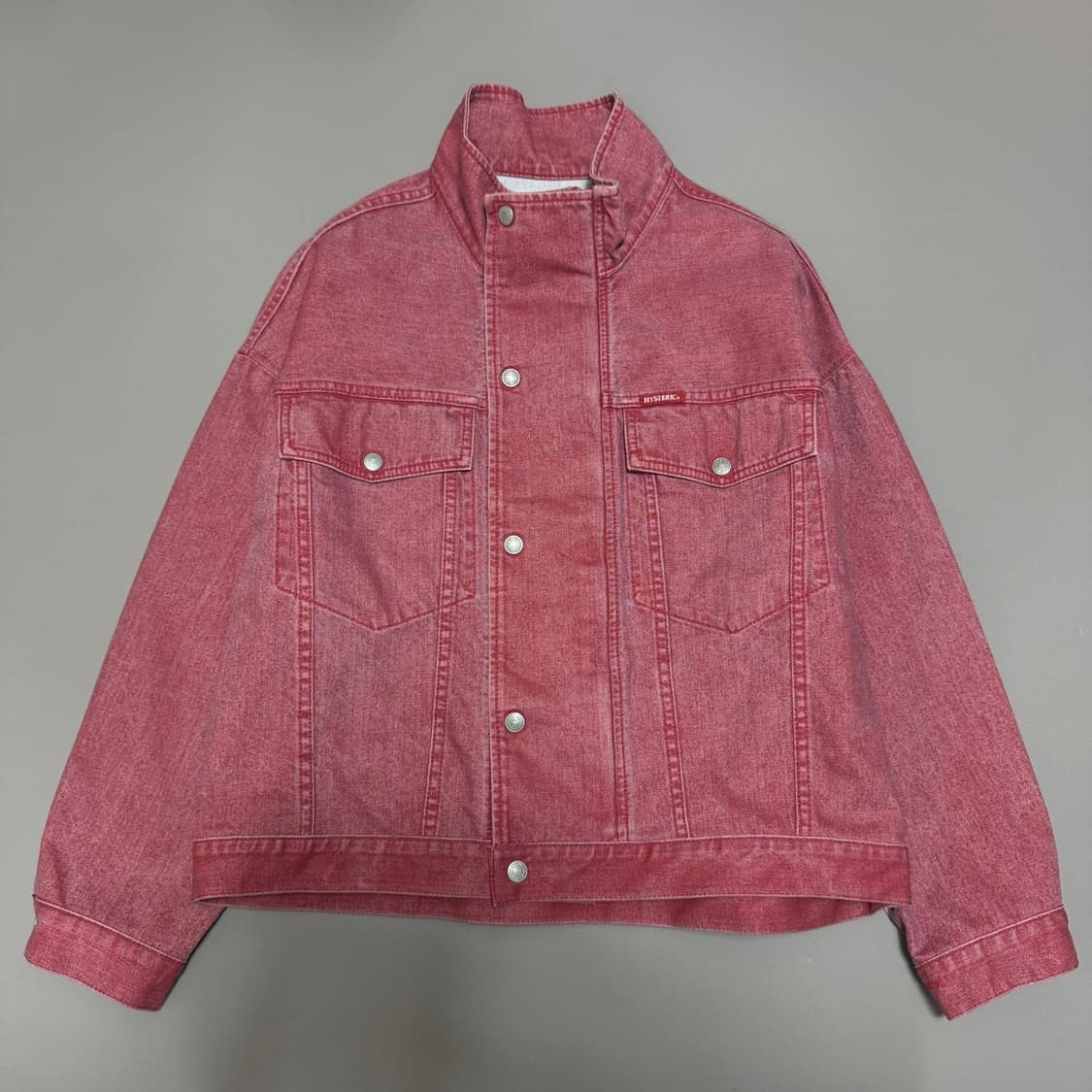 히스테릭글래머 24SS 워시드 핑크컬러 스웨트 데님 리메이크 집업 자켓 상품이미지9
