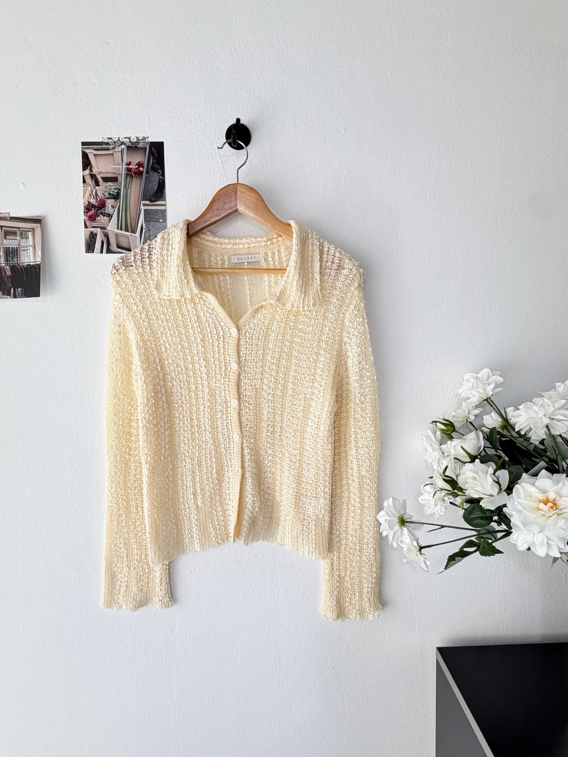 Lepvonj 레프본 짜임니트 셔츠 여름가디건 크림 상품이미지1