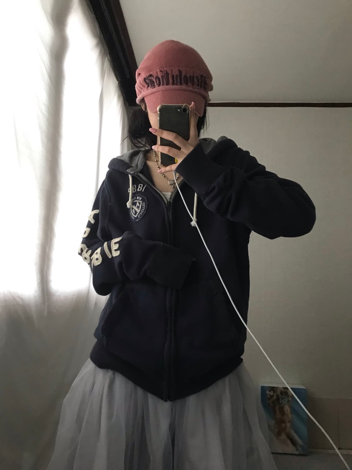 아베크롬비 네이비 사이드로고 후드집업 상품이미지5