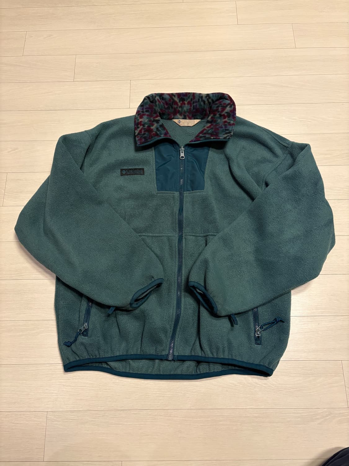 L)90s~00s 콜롬비아 칼라 패턴 플리스 상품이미지1