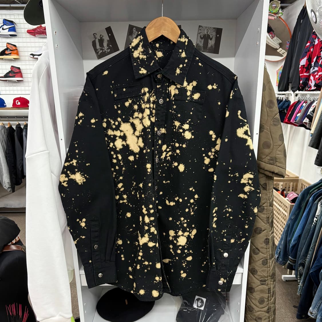 (XL) 빈티지 타이다이 하드코튼 셔츠 상품이미지1