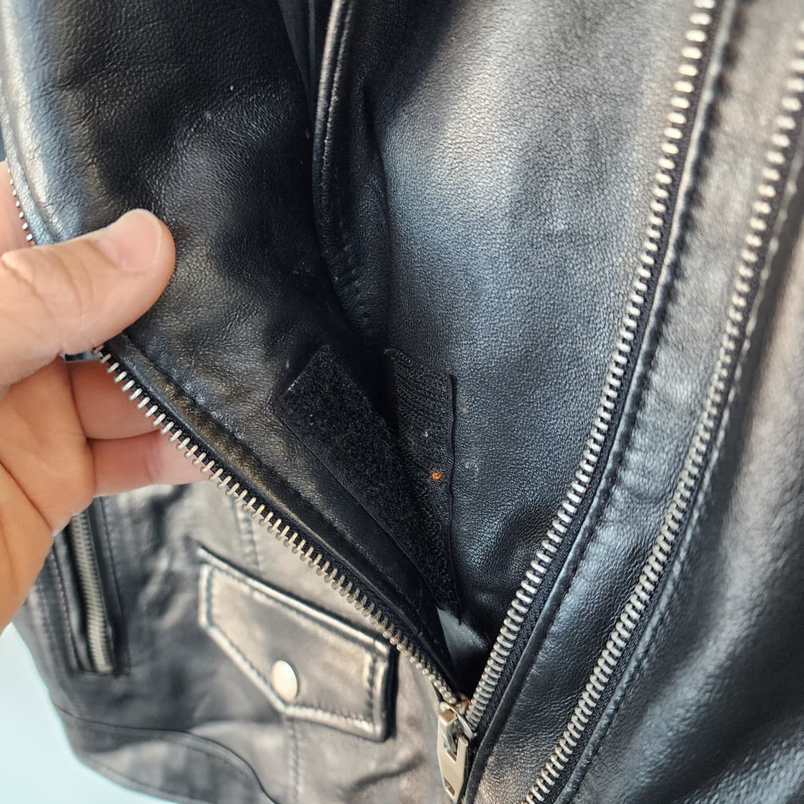 루나코어스 블랙 가죽 라이더 자켓 상품이미지5