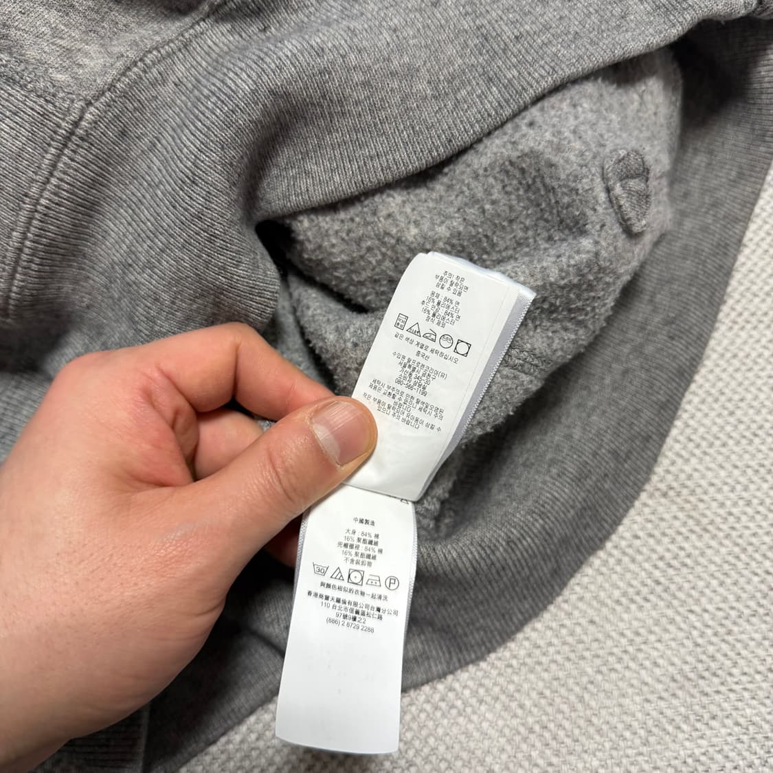 폴로 랄프로렌 그레이 기모 후드집업 상품이미지5