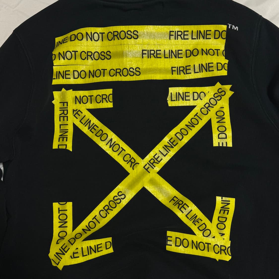 [XXS] 오프화이트 파이어 테이프 맨투맨 상품이미지4