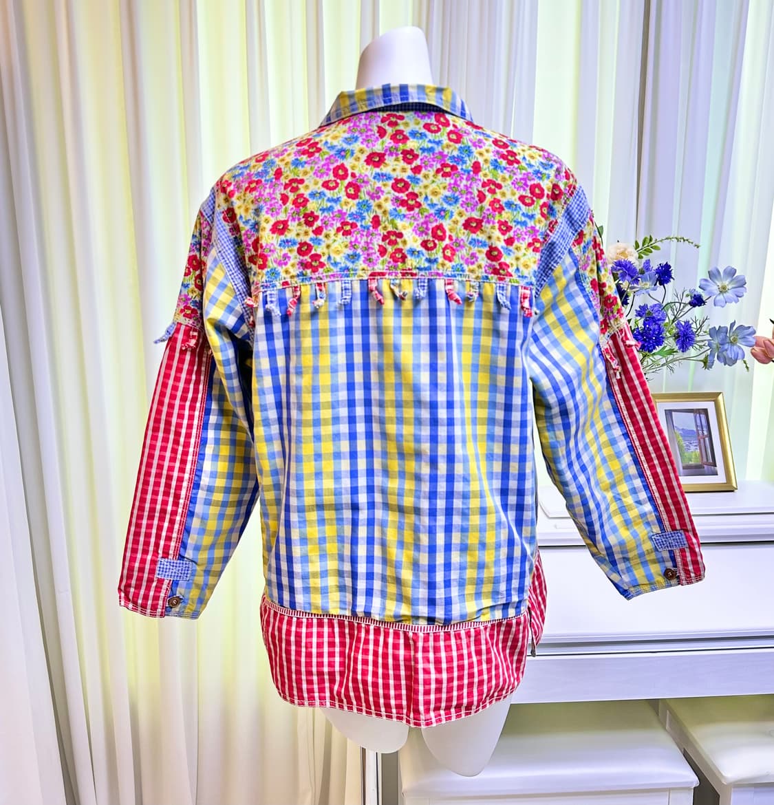 90s 오일릴리 패치워크 태슬 집업자켓 상품이미지2