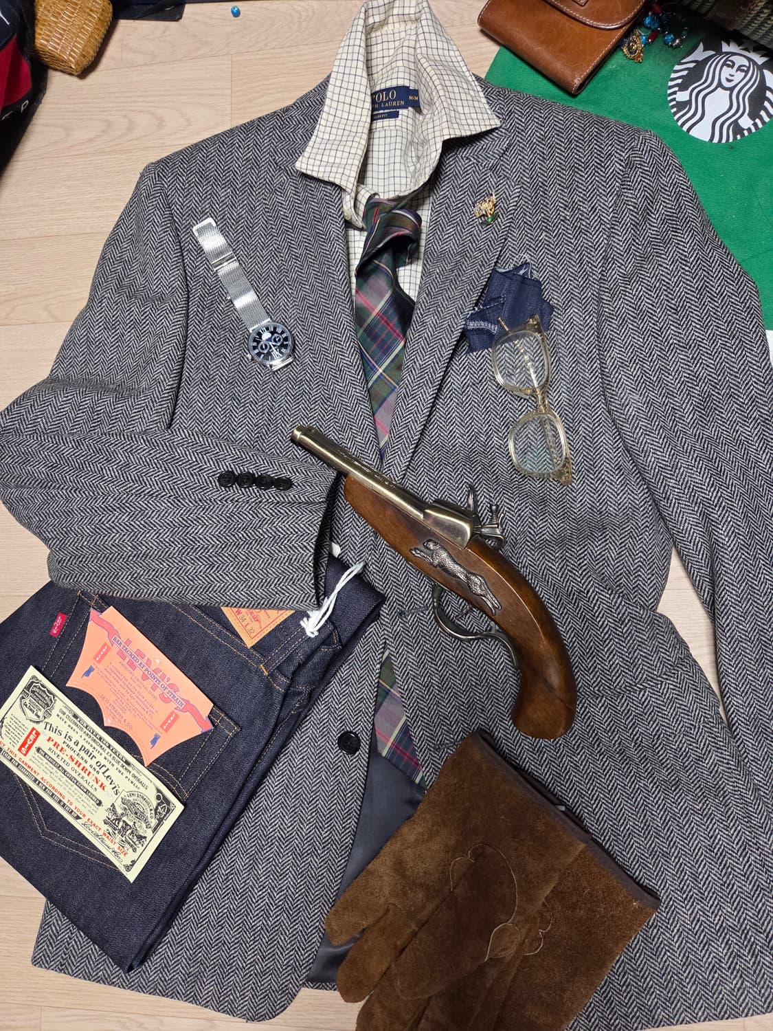 (새상품)POLO RALPH LAUREN 울  헤링본 수트 블레이저 상품이미지3