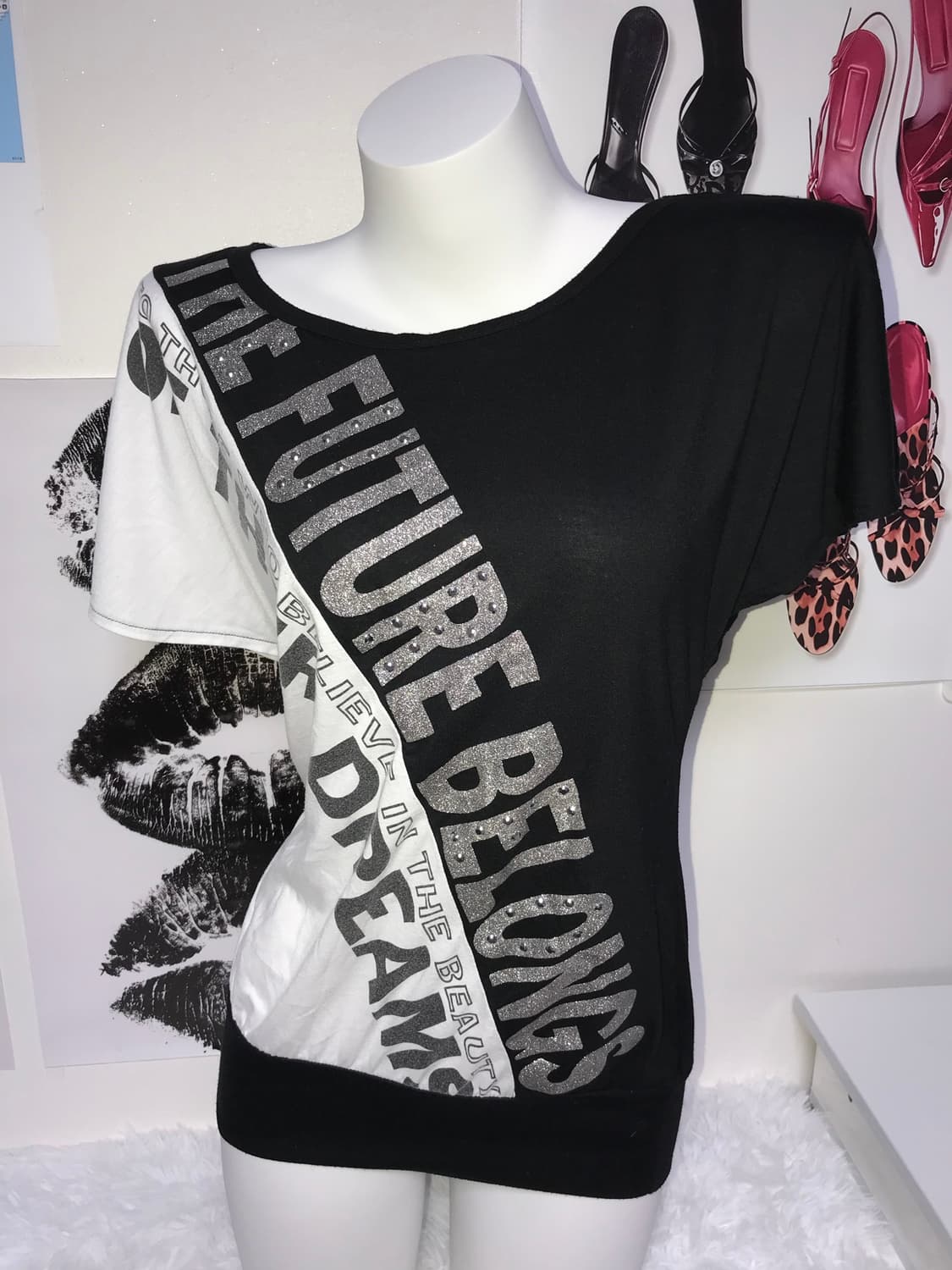 black&white printing t-shirt 상품이미지1