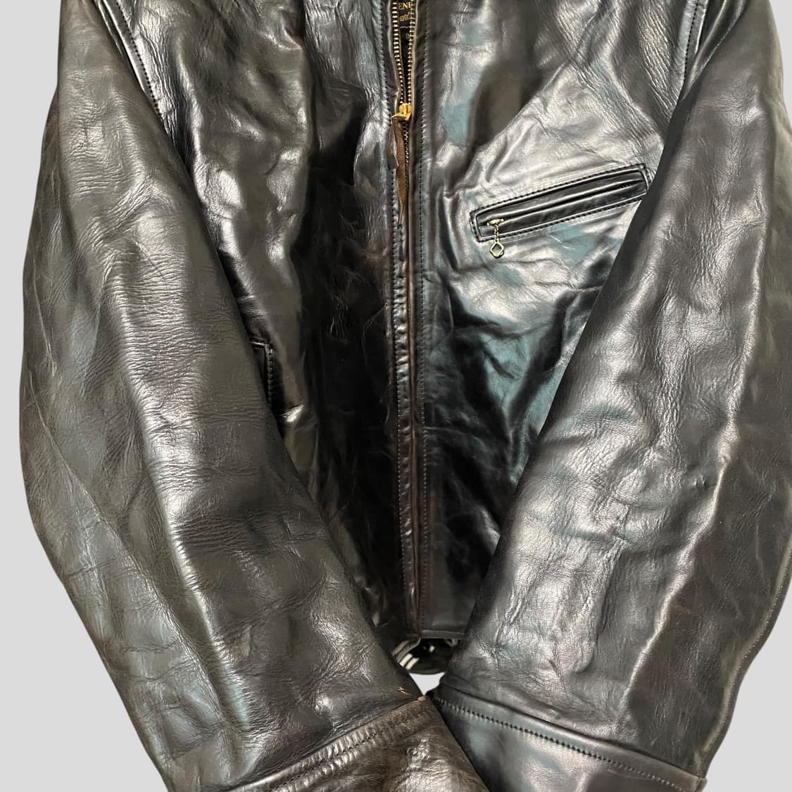 (38)에어로레더 하프벨트 홀스하이드 자켓 상품이미지4