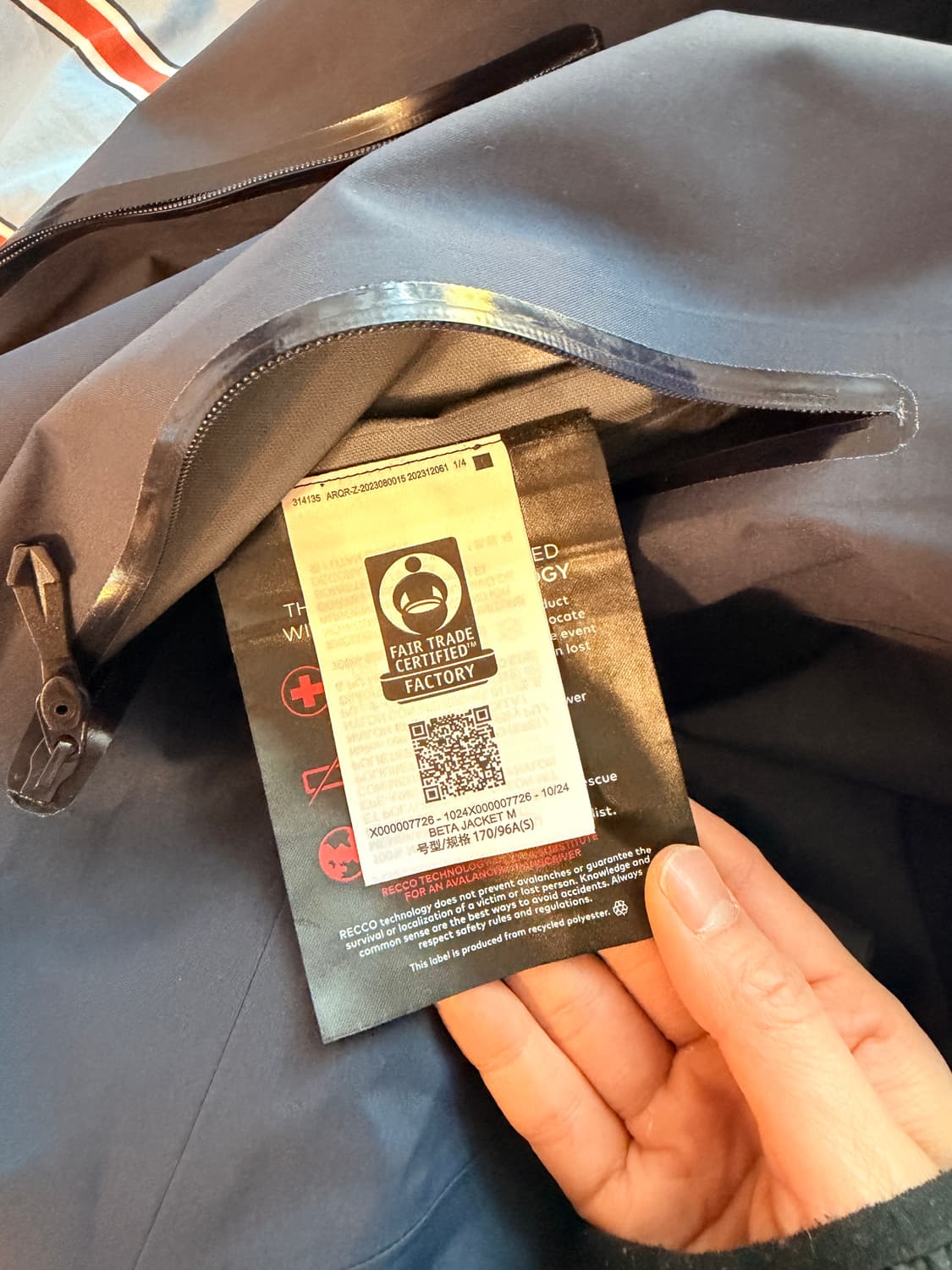 아크테릭스 베타 자켓 남성 블랙사파이어 S 상품이미지8