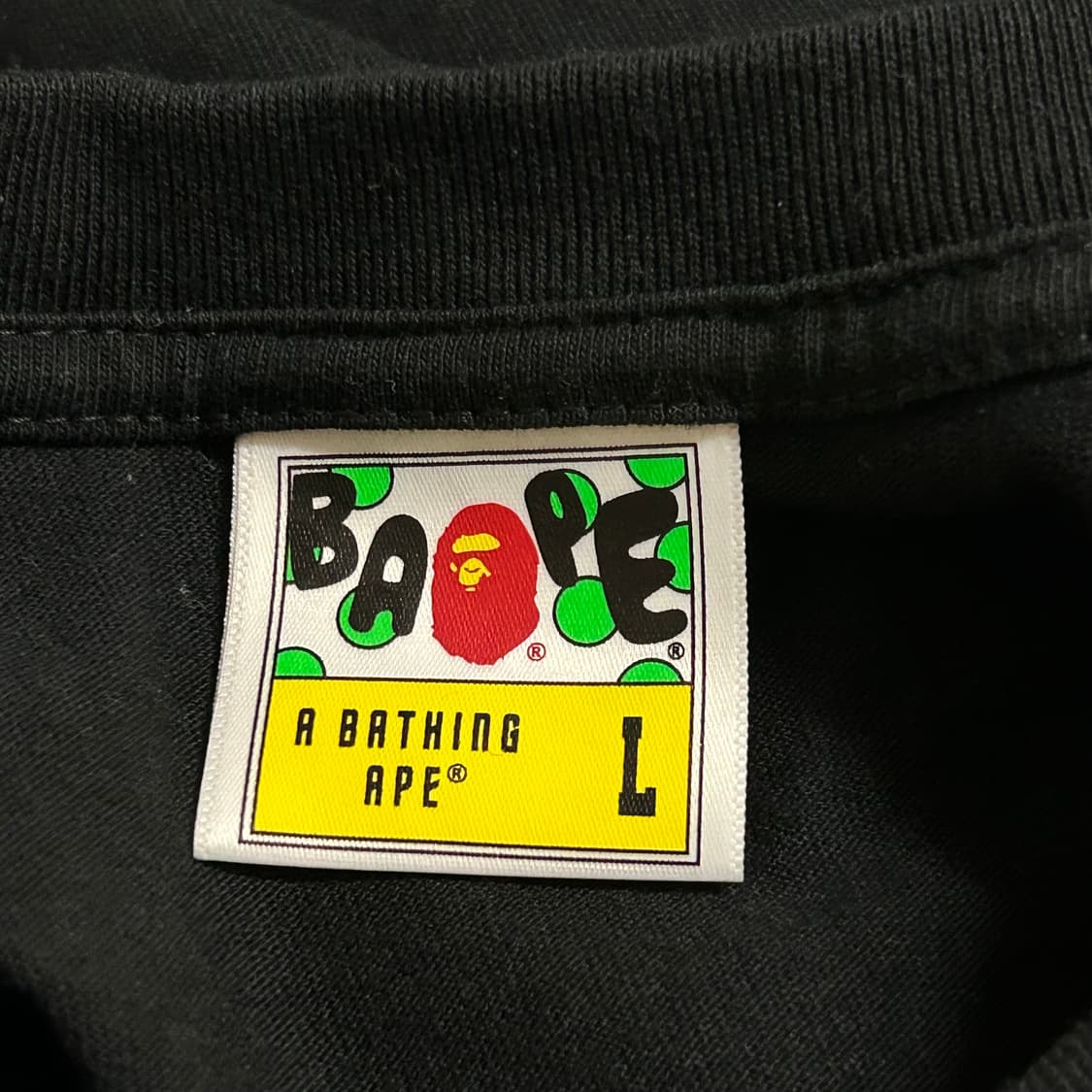 BAPE 베이프 퍼스트 카모 컬리지 반팔 티셔츠 블랙 그린 L 상품이미지7
