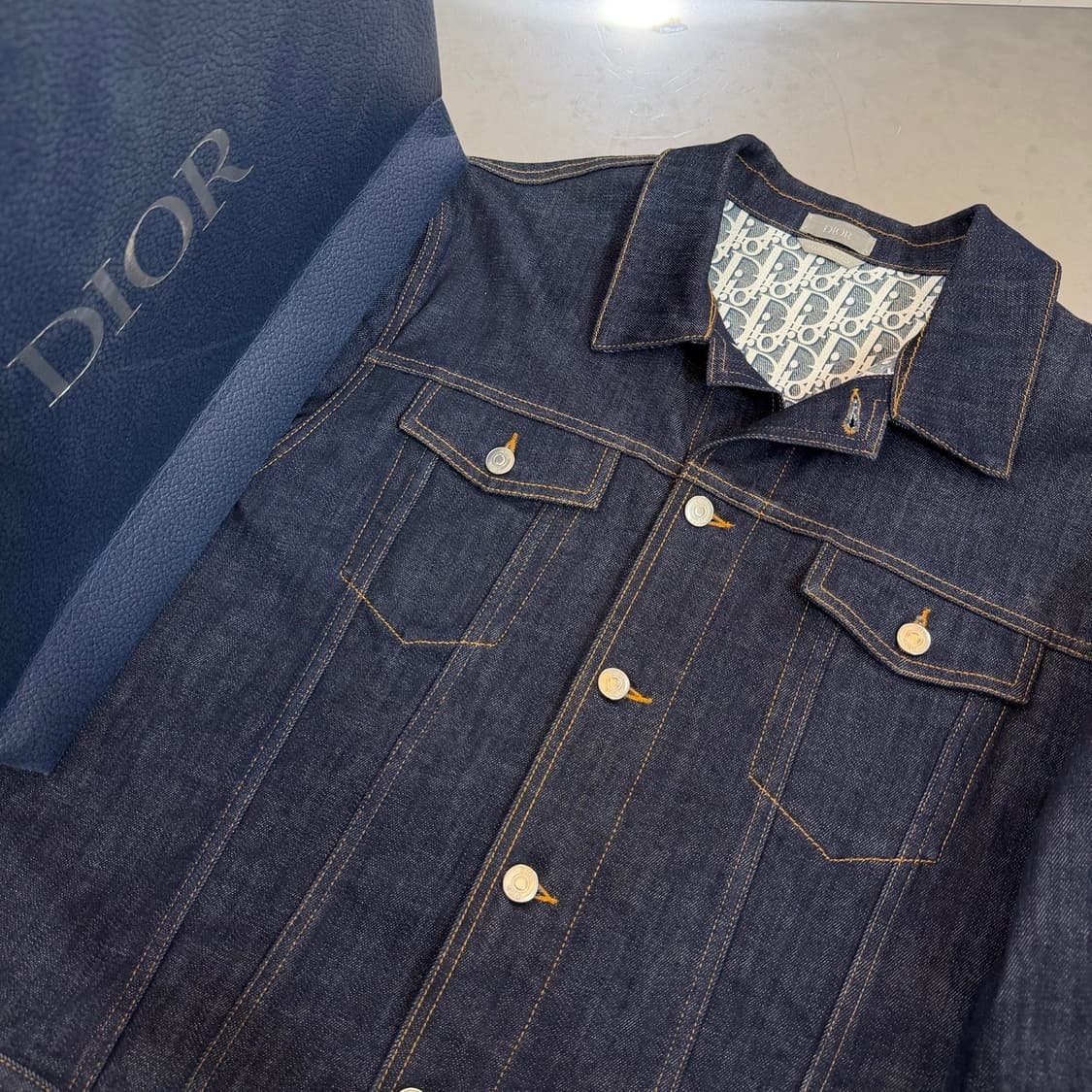 [정품] 디올 오블리크 배색 데님 청자켓 XXL 상품이미지2