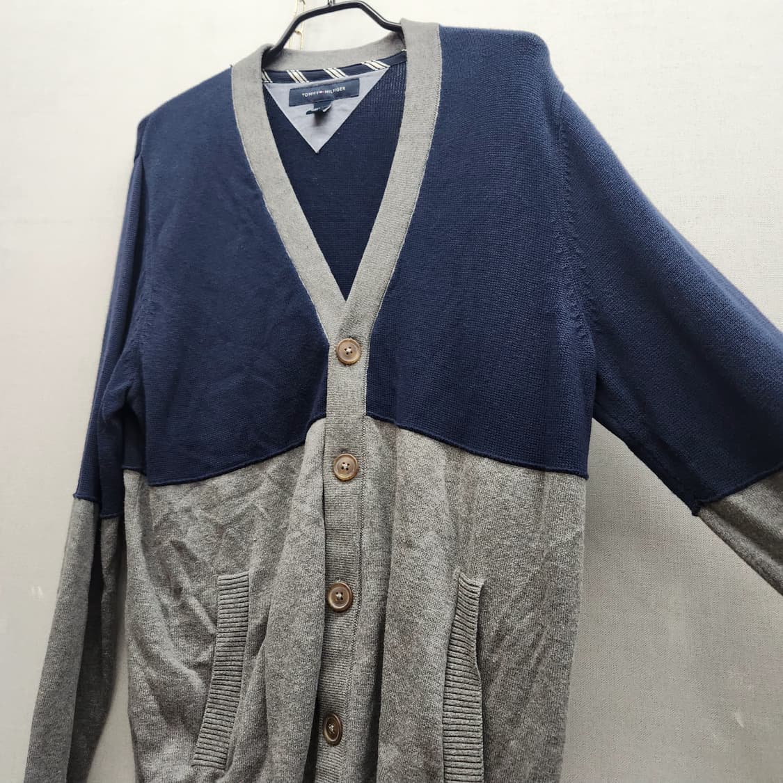 타미힐피거 배색 로고 코튼 가디건M(M) 상품이미지2