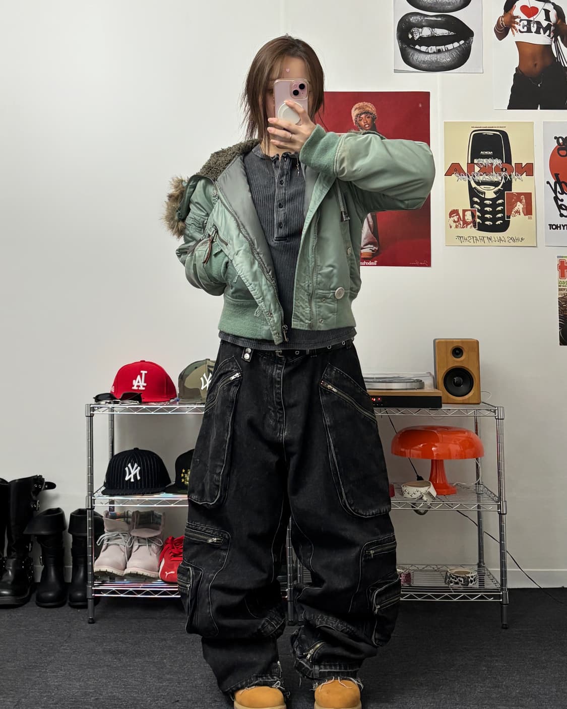 디젤 00s N2B 크롭 퍼 자켓 상품이미지4