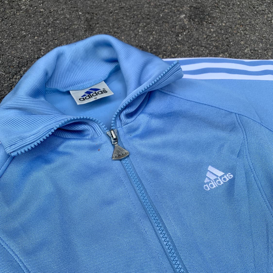 90s 아디다스 데상트 대장급 스카이블루 올드스쿨 져지 딱붙핏 트랙탑 M 상품이미지3