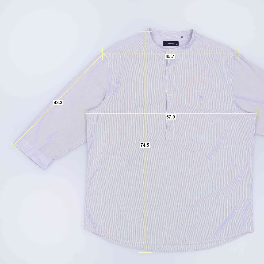 [105] 헤지스 남성 차이나카라 시어서커 7부 셔츠 남방 3781 상품이미지5