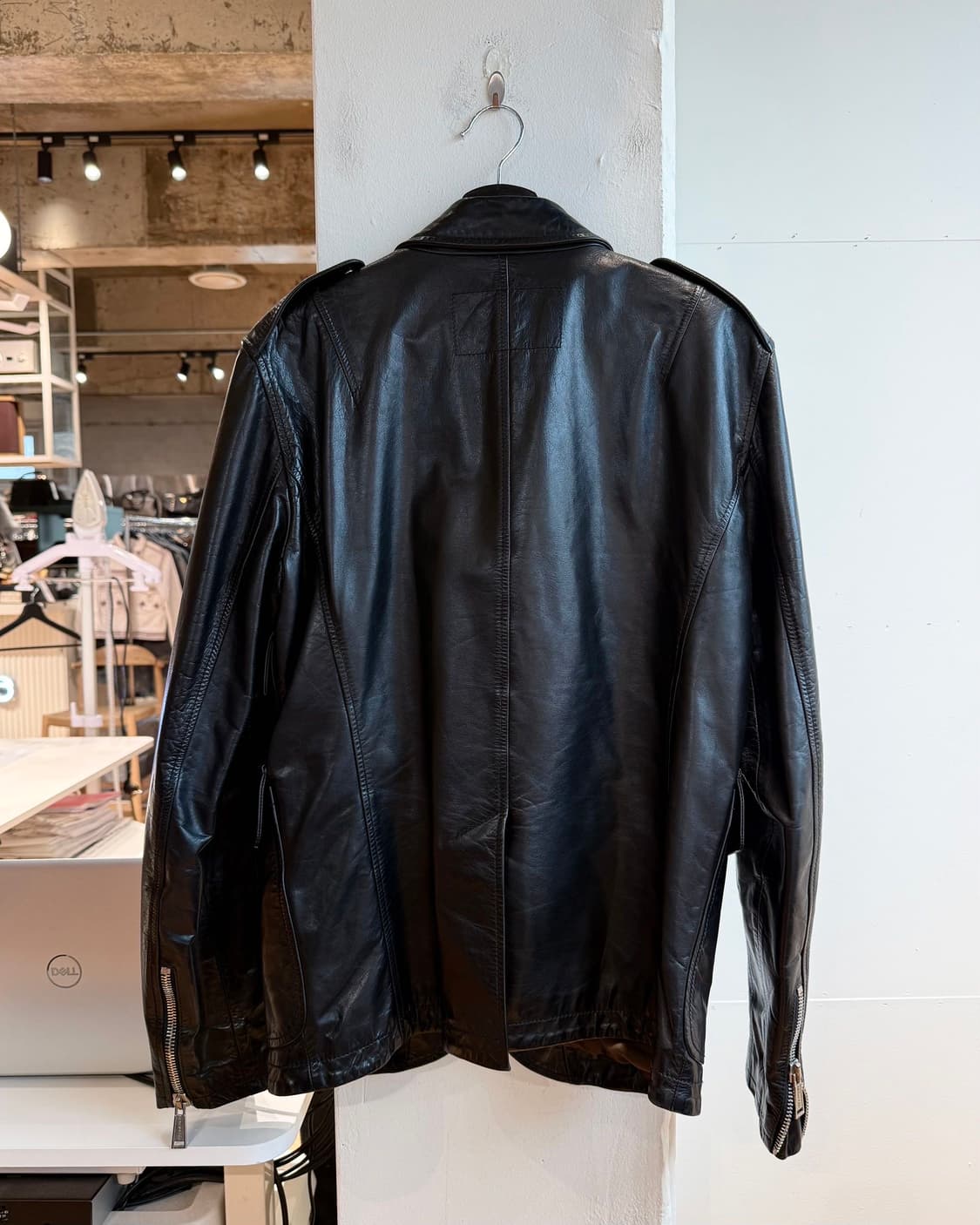디스퀘어드2 블랙 램스킨 레더 자켓  상품이미지7