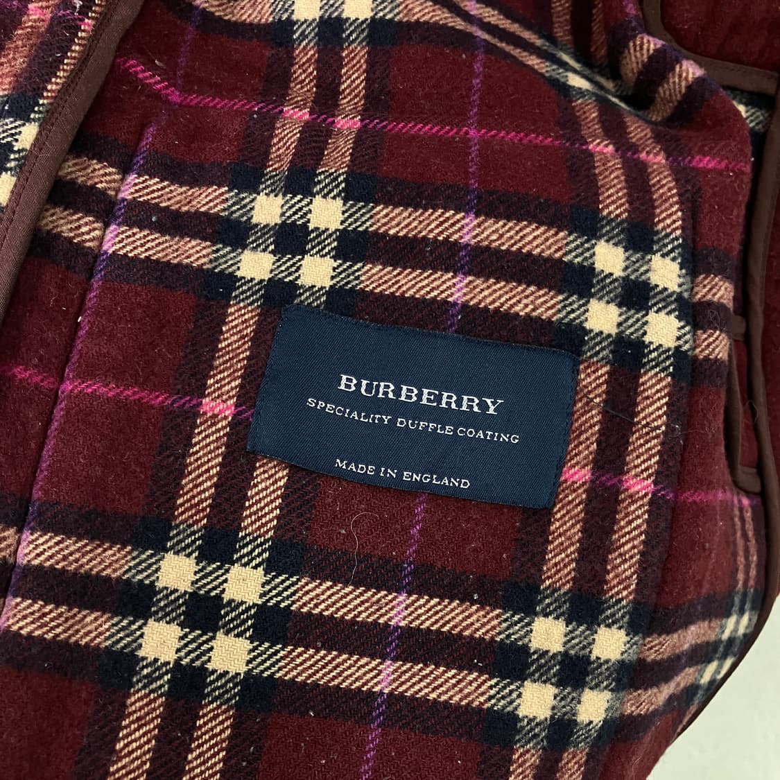 버버리 런던 버건디 울 더플 코트  상품이미지9