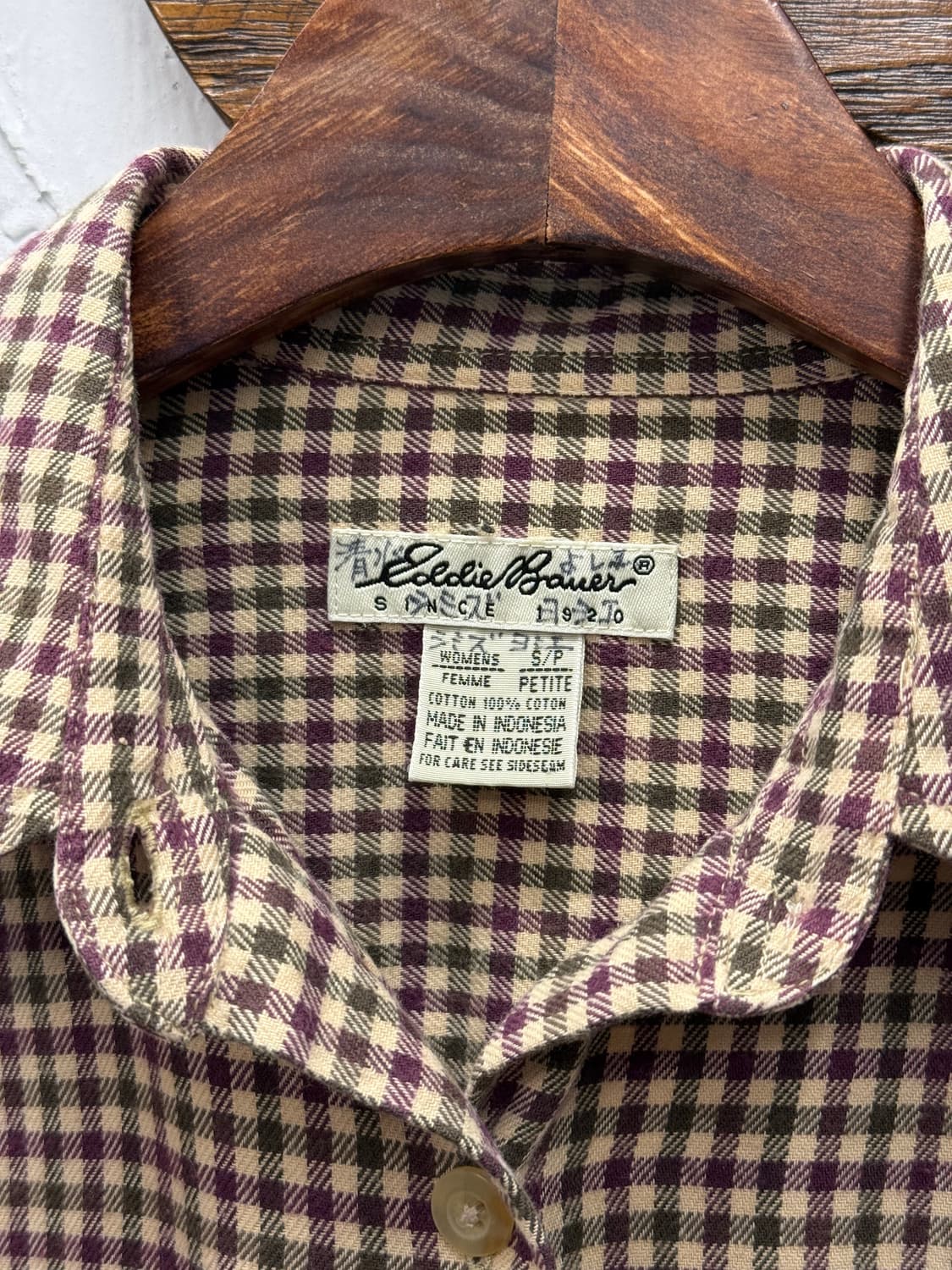 Eddie Bauer Micro Check Flannel Shirt 상품이미지7