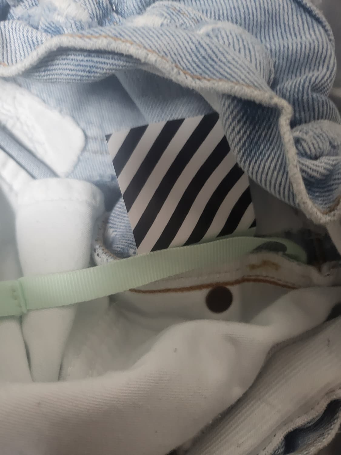 Off-White 데미지 연청 청바지 34 상품이미지3