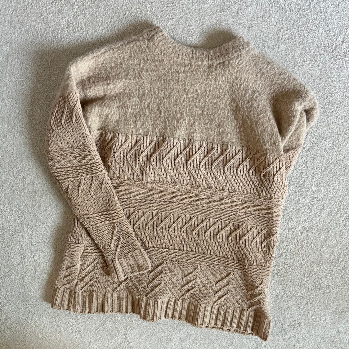 일본빈티지 베이지 꼬임 니트 상품이미지6