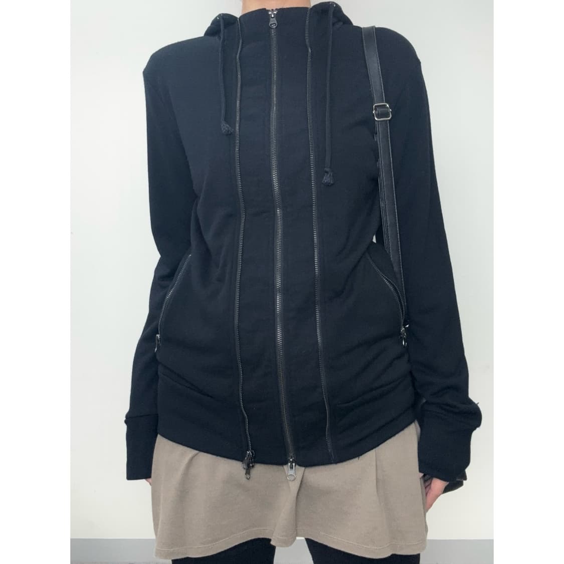 빈티지 투웨이 블랙 후드집업 상품이미지1