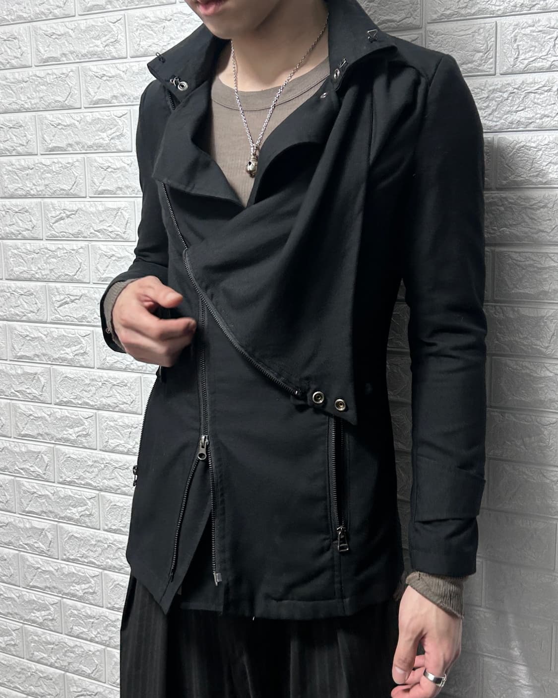 Unplugged Museum 더블 카라 드레이프 자켓 상품이미지2