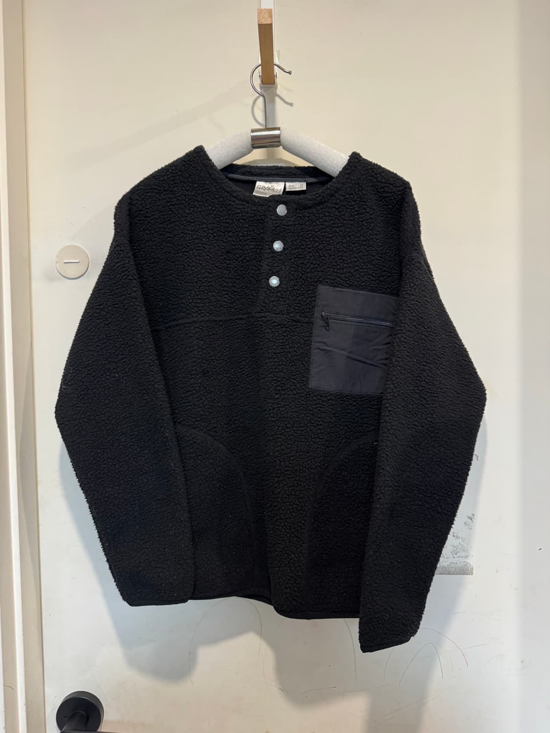 그라미치 보아 플리스 풀오버 스냅티 Black 상품이미지2